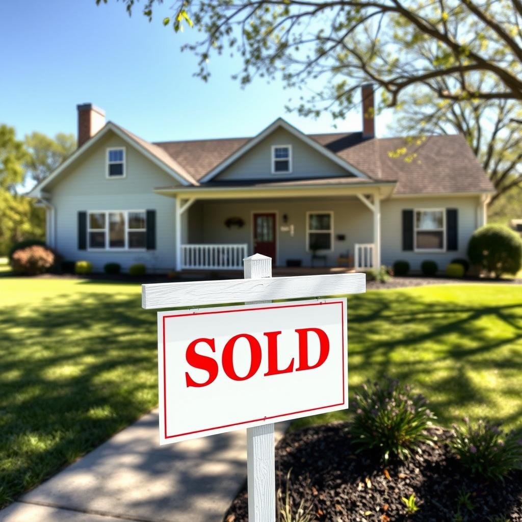Sold sign in front of a Rayville Missouri home